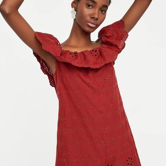 Zara Embroidered Perforated Jumpsuit - Picture 3 of 8